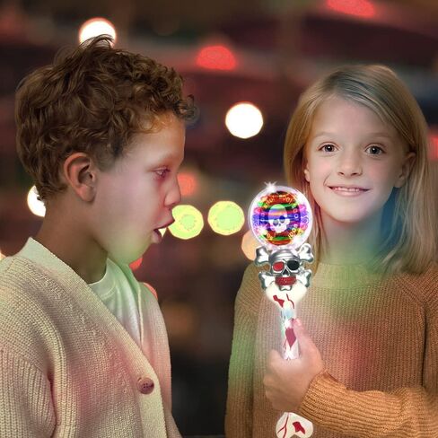 ArtCreativity Light Up Spinning Skull Wand, 14 Inch LED Spin Toy for Kids, Batteries Included, Great Halloween Toy for Kids Gift Idea for Boys and Girls, Pirate Birthday Party Favor, Carnival Prize in Saudi Arabia