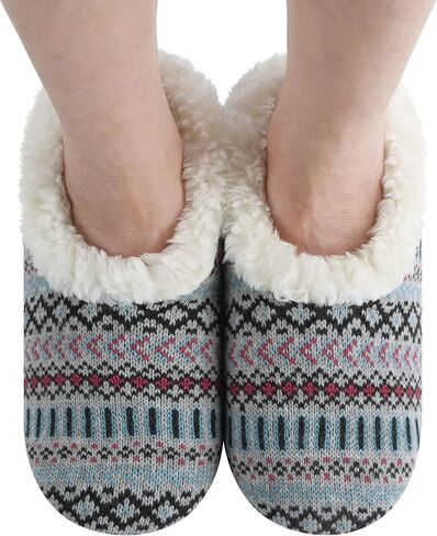 Snoozies Women’s Nordic Cozy Sherpa Fleece Non Skid Slipper Socks in Kuwait