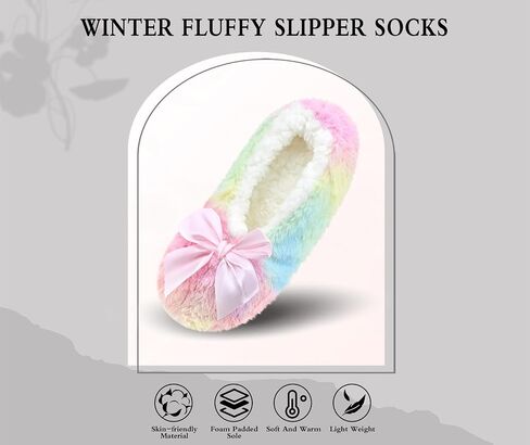 Keyela Womens Cozy&Warm Slipper Socks with Grippers-House Socks in Kuwait