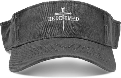 Redeemed, Cross Nails, Faith, Christian Cross, Cap Sun Visor Hat for Teens Golf Hat Reversible in Saudi Arabia