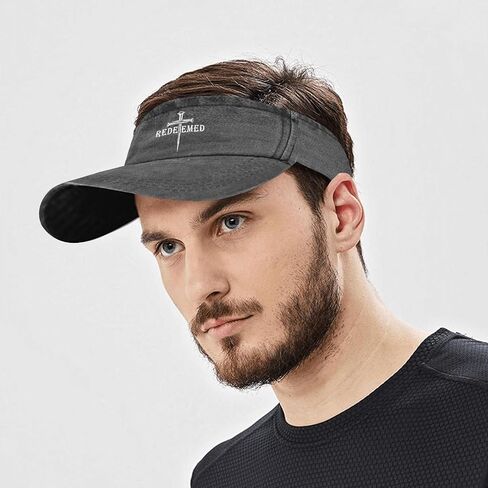Redeemed, Cross Nails, Faith, Christian Cross, Cap Sun Visor Hat for Teens Golf Hat Reversible in Saudi Arabia