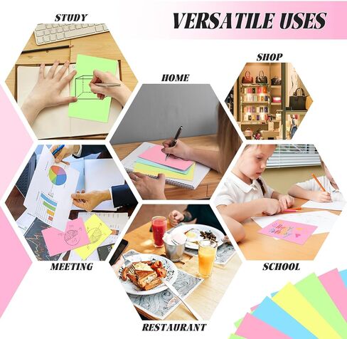 Tecmisse 200 PCS Index Card 4 x 6 Inches, Colored Flash Cards Lined Note Cards, Study Cards for School Learning and Office Supplies, 4 Colors in Saudi Arabia