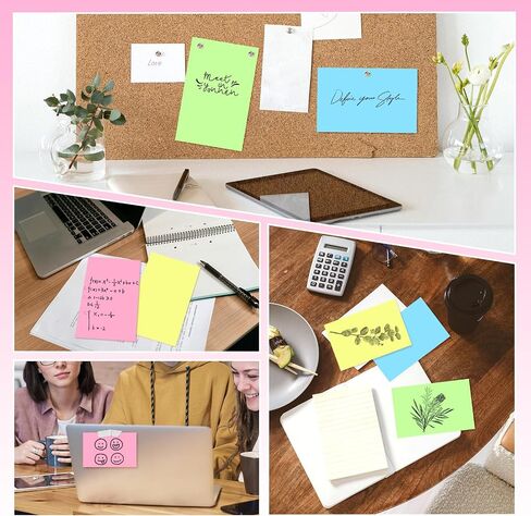 Tecmisse 200 PCS Index Card 4 x 6 Inches, Colored Flash Cards Lined Note Cards, Study Cards for School Learning and Office Supplies, 4 Colors in Saudi Arabia