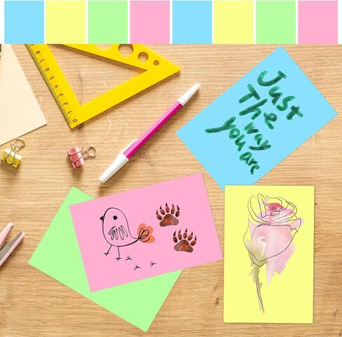 Tecmisse 200 PCS Index Card 4 x 6 Inches, Colored Flash Cards Lined Note Cards, Study Cards for School Learning and Office Supplies, 4 Colors in Saudi Arabia