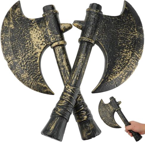 شابي 2 قطعة فأس فايكنغ من القرون الوسطى فايكنغ فأس مزيف دعامة فأس لأزياء الهالوين التنكرية ولعبة المعركة in Kuwait