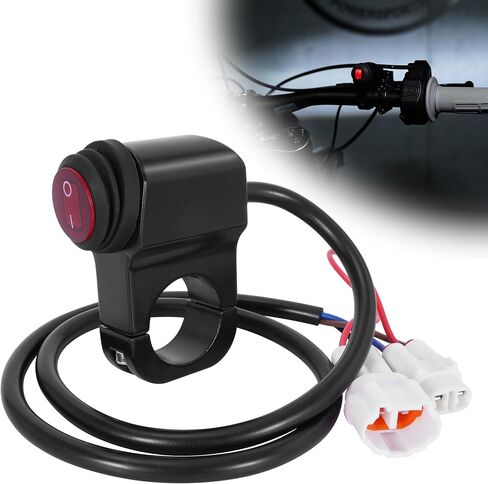 مفتاح المصباح الأمامي للنحلة الخفيفة، مفتاح تشغيل/إيقاف المصباح الأمامي المقاوم للماء من الألومنيوم ZANGOMB مع إضاءة خلفية حمراء لملحقات Surron Segway، أسود in Kuwait