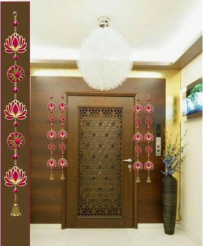Handmade Lotus Wall & Door Hangings (Pack of 4) - Home Decoration | Pooja Decor | Diwali Decor | Wedding and All Festival Decor | (Size - 3 Ft / 36 Inches) in Saudi Arabia