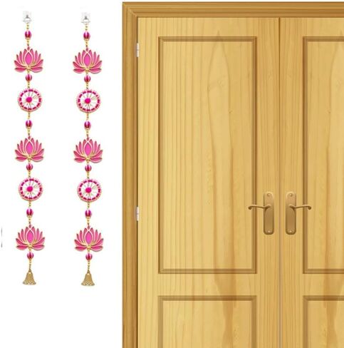 Handmade Lotus Wall & Door Hangings (Pack of 4) - Home Decoration | Pooja Decor | Diwali Decor | Wedding and All Festival Decor | (Size - 3 Ft / 36 Inches) in Saudi Arabia
