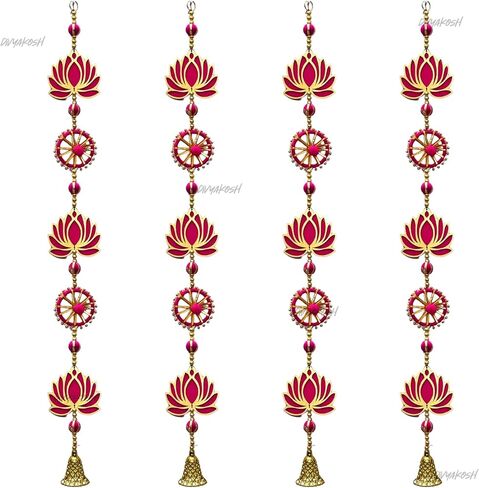 Handmade Lotus Wall & Door Hangings (Pack of 4) - Home Decoration | Pooja Decor | Diwali Decor | Wedding and All Festival Decor | (Size - 3 Ft / 36 Inches) in Saudi Arabia