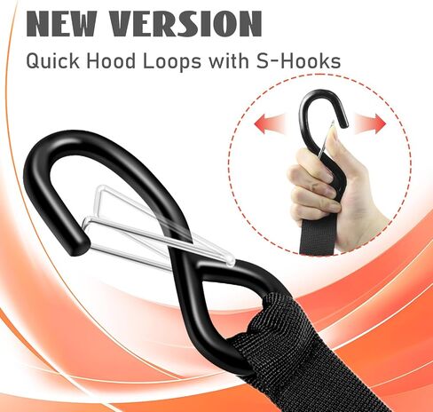 Quick Hood Loops,4 Pack Trunk Anchor Kayak Tie Downs with S-Hooks Straps Boat Trailer Tie-Downs for Secure Canoe Boat Jeep in Saudi Arabia