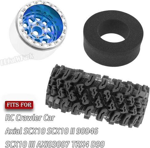 إطارات عجلات RC 2.2 لسيارة 1/10 Axia1 SCX10 SCX10 II 90046 SCX10 III TRX4 D90 RC الزاحفة، 4 قطع من الألومنيوم RC 2.2 بوصة عجلة Beadlock، تيتانيوم in Kuwait