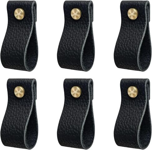 Hiili & Kaala Leather Knobs for Dresser Drawers, Dresser Pulls 12 Pack, Drawer Pulls and Knobs , Soft Dresser Knobs Change The Style of Dresser, Perfect Replacement of Metal Cabinet Knobs (Pumpkin) in Kuwait