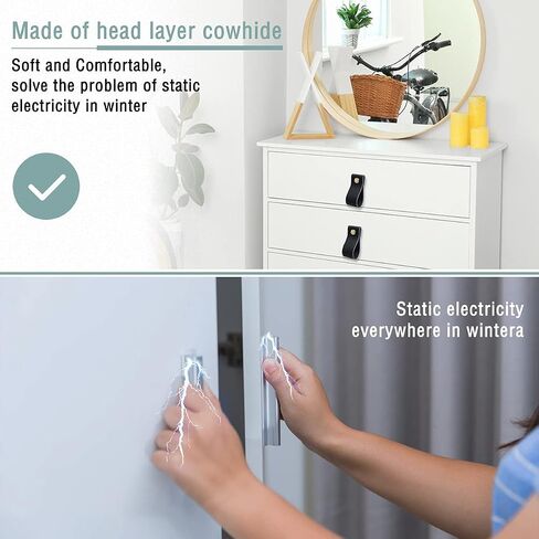 Hiili & Kaala Leather Knobs for Dresser Drawers, Dresser Pulls 12 Pack, Drawer Pulls and Knobs , Soft Dresser Knobs Change The Style of Dresser, Perfect Replacement of Metal Cabinet Knobs (Pumpkin) in Kuwait