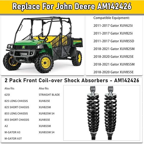 2 × AM142426 ممتص الصدمات الأمامي لجون ديري XUV Gator XUV625i، XUV825i، XUV855D، XUV825M، XUV825E، XUV855M، XUV855E. يستبدل OEM # AM142426 in Saudi Arabia