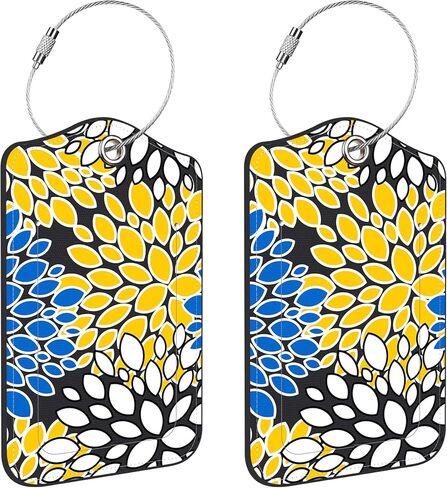 2 Pack Luggage Tags for Suitcase,Rainbow and Butterfly PU Leather Luggage Tags with Privacy Cover Name Address Labels and Steel Ring,Creative Travel Accessories for Men and Women in Saudi Arabia