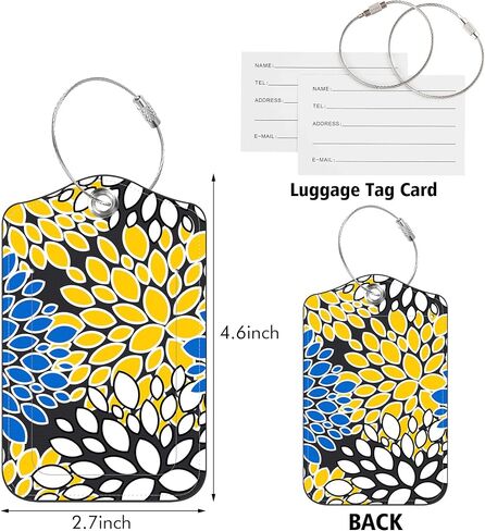 2 Pack Luggage Tags for Suitcase,Rainbow and Butterfly PU Leather Luggage Tags with Privacy Cover Name Address Labels and Steel Ring,Creative Travel Accessories for Men and Women in Saudi Arabia