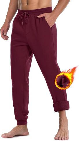 MAGCOMSEN رجل عداء ببطء Sweatpants رياضي بناطيل تدفئة تجريب الصالة الرياضية الجري السراويل النشطة الشتاء رشاقته المسار مع جيوب in Kuwait