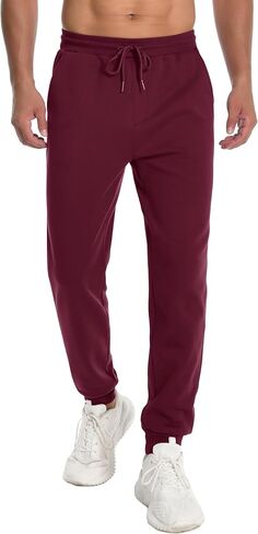 MAGCOMSEN رجل عداء ببطء Sweatpants رياضي بناطيل تدفئة تجريب الصالة الرياضية الجري السراويل النشطة الشتاء رشاقته المسار مع جيوب in Kuwait