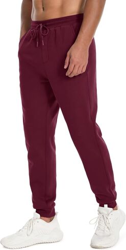 MAGCOMSEN رجل عداء ببطء Sweatpants رياضي بناطيل تدفئة تجريب الصالة الرياضية الجري السراويل النشطة الشتاء رشاقته المسار مع جيوب in Kuwait
