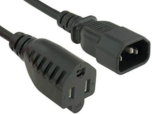 Cable Leader 3ft 18 AWG NEMA 5-15R to C14 Monitor Power Adapter Cord, 10A/125V, Computer Equipment to PDU Power Cord, Black in Saudi Arabia