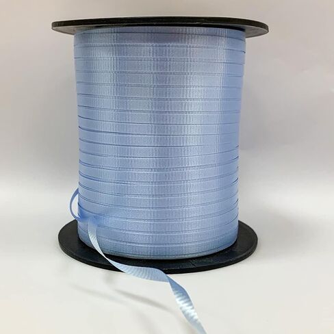 CT CRAFT LLC شريط تجعيد بولي مجعد بكرة بالون لامعة 3/16 بوصة (5 مم) × 1000 م × 1R-LT. أزرق لتغليف صندوق الهدايا، زهور الزهور، ديكورات أعياد الميلاد، الحرف الفنية للمهرجانات، ديكور عيد الميلاد in Saudi Arabia