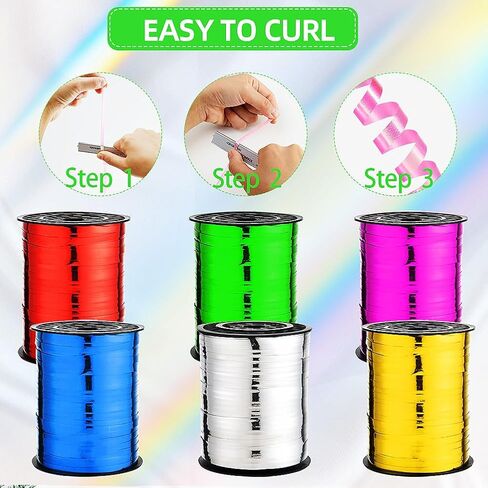 Bright Mixed Colorful Curling Ribbon,3/16 inch x 100 Yard Curly Ribbon for Gifts Package Wrapping,Bows,Crafting (Black,Purple,Orange) in Saudi Arabia