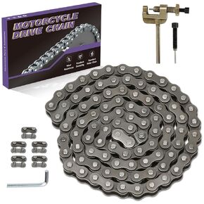 35 Roller Chain 3 Feet 95 Links with Master Links Connecting Link for Mini Bikes Bycicles Motorcycles Go Karts Cart Powersports Accessories Parts with Chain Breaker