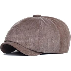 Men Women's Newsboy Caps Vintage Painter Octagonal Beret Hats Cotton Cabbie Cap