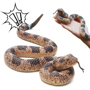 Realistic Rubber Fake Snakes Rattlesnake, Keep Birds Away from Garden, Funny Gag Gifts for Men Women, or Halloween Party Favor Decor, Prank Stuff, Stocking Stuffers, White Elephant Gifts Exchange