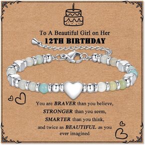 Bracelets for Girls, 9th 10th 12th 13th 16th 18th Birthday Gift for Girls, Birthday Jewelry Gift for Daughter Granddaughter Niece, Stainless Steel Bracelets for Teenage Girl