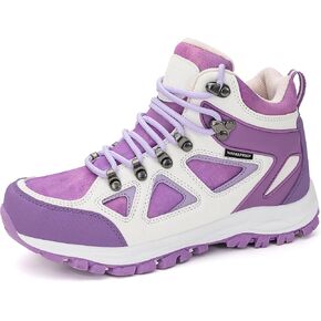 R CORD Kids Water Resistant Hiking Boots, Girls Anti Collision Anti-Skid Athletic Outdoor Ankle Adventure Trekking Boots PurpleWhite 1 Little kid