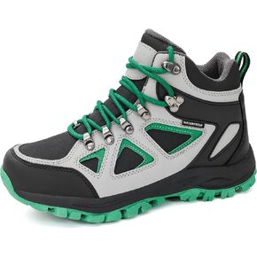 R CORD Kids Hiking Boots Waterproof Hiking Boots Girls Anti Collision Anti-Skid Athletic Outdoor Ankle Adventure Trekking Boots Green 2 Little kid