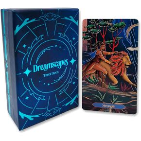 Dreamscapes Tarot Cards Deck Set, Unique Art Work with Guide Book for Beginners - A Minimalist Blue Foil Tarot Deck, Major and Minor Arcana Full Tarot Deck with 78 Cards