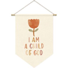 Christian Bible Banner, Sunday School Decorations for Classroom, Christian Nursery Decor, Inspirational Religious Wall Hanging Pennant Flag Banner Decor for Kids Room Preschool Classroom