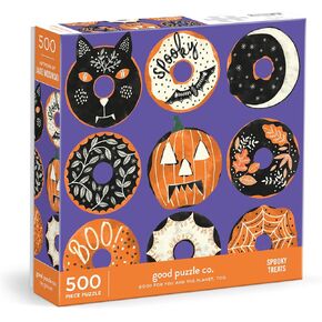 Good Puzzle Co Spooky Treats – 500 Piece Jigsaw Puzzle Featuring Adorable Artwork of Halloween Themed Donuts