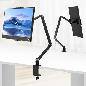 Purboah Tablet Stand Holder for ipad,Portable Monitor Stand 15.6'',16'',17.3'',Tablet Desk Mount with 360°Rotate Base,Fits for 4.7-17.3" Kindle,Display