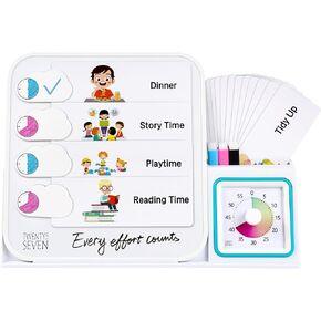 TWENTY5 SEVEN Visual Schedule for Kids, Autism Sensory Products with Whiteboard for Classroom Home, Autism Learning Material Set for Autistic Children, Visual Sensory Toys for Boys and Girls, Colorful
