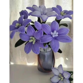 YOOTOM 400 DIY Crafts Pipe Cleaner Flower Kits for Purple Lily Bouquets Making, Artificial Chenille Stems Flower Creation, 12 Lilies for Party Office Home Decor Festival Gift