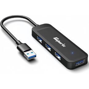 CYBORIS USB C Hub 4-Port, USB C to USB Adapter USB 3.1 Hub GEN2 10Gbps, USB C Splitter Thunderbolt 3 Compatible, PD100W Powered USB C Hub, USB-C Hub for Laptop, Mobile, Tablet, PC (0.6FT/0.2M)