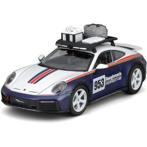 BBURAGO - 1/24 Racing - 2023 Porsche 911 Dakar - New 2024: Metal Racing Vehicle - Interior Details - Opening Doors and Hood - Scale 1/24., B18-28029