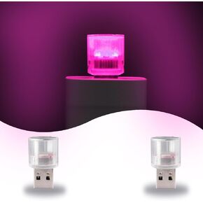 USB LED Car Interior Night Light, 2 PCs, Atmosphere Lamp, Mini Decoration Light, Car Interior Ambient Atmosphere Night Lamp, USB Night Light for All Car Interiors (Ice Blue)