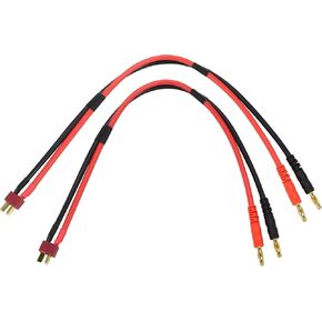 Apex RC Products T-Plug Deans Style Connector Plug -> 4 مم مقابس الموز كابل محول شحن البطارية - 2 حزمة 1400