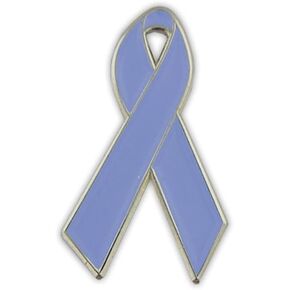 PinMart Periwinkle Blue Awareness Ribbon Enamel Lapel Pin