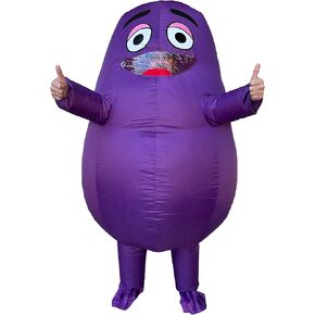 Inflatable Grimace - Breathable and Durable Funny Blow-Up Costume for Adults - One Size Fits All - Fan Powered Halloween Costume for Parties/Festivities