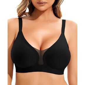 Womens Bras Push Up Wireless Bra Seamless Full Coverage No Underwire Mesh Comfortable Bralettes for Women with Support