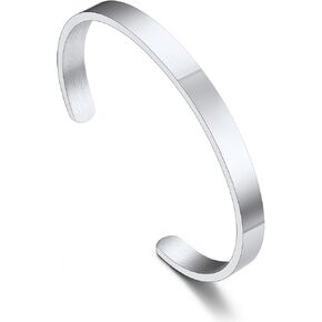 Bandmax Mens Cuff Bracelet Stainless Steel/Black Open Cuff Bracelets Viking Runes Metal Bracelet Wristband Gift for Men Women