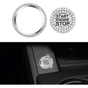 1797 Start Button Cover for Audi Accessories Bling Q5 A4 A5 A6 A7 S4 S5 S6 S7 S8 Car Engine Ring Sticker Decal Crystal Silver Pack of 2 in Kuwait
