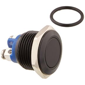 Yakamoz 16mm 5/8" Metal Momentary Push Button Switch 3A/250V AC SPST 1NO Industrial Car Switch - Black Shell