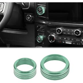 Voodonala for Ford F150 2021 2022 4WD Control Switch Ring Cover With Trailer Control Switch Ring Cover (2pcs/set,Red,Aluminum Alloy)