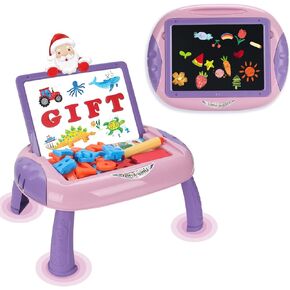 Drawing Board for Kids, Toddler Toys for Age 3 Boys Girls with Magnetic Letters and Numbers, Educational Learning Toys for 3 Year Old Baby Birthday Gifts (Pink Red)